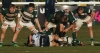 Mx Crumpton (L), Alex Bradley and Dan Collier marshall the defence